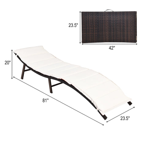 2 Sillas Plegables para Tumbona de Patio