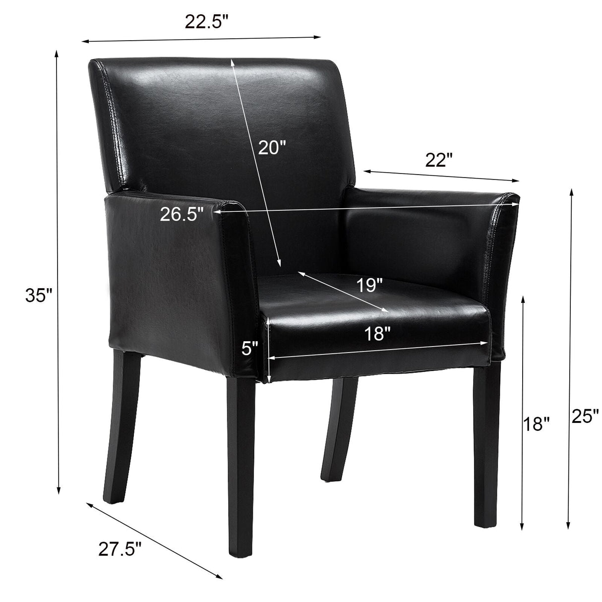 Sofá de sillón ejecutivo moderno de cuero sintético