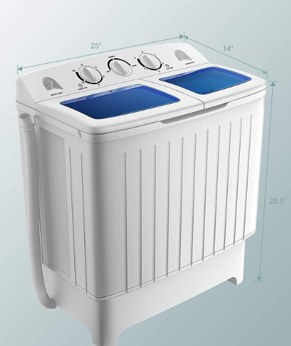 Lavadora compacta de doble tambor de 20 libras para uso doméstico