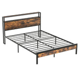 Twin/Full/Queen Bed Frame with Storage Headboard and Charging Station