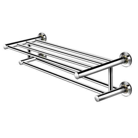 Toallero de pared de acero inoxidable de 24 pulgadas con 2 niveles de almacenamiento