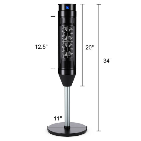 Calefactor de pedestal portátil de 1500 W con temporizador y control remoto