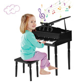 30-Key Wood Toy Kids Grand Piano with Bench