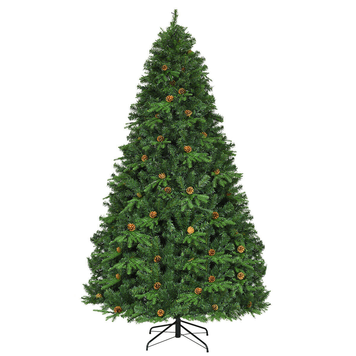 Árbol de Navidad Artificial de 2.29 m con Luces LED y Piñas
