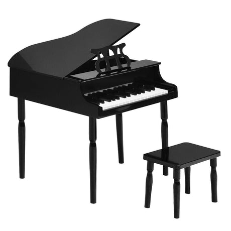 Piano de juguete de madera de 30 teclas para niños con banqueta