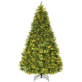 Árbol de Navidad Artificial de 2.29 m con Luces LED y Piñas