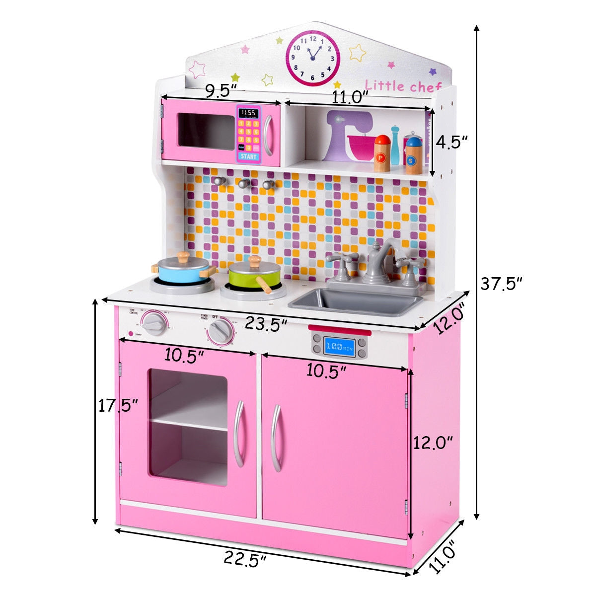 Juego de ollas y sartenes de madera para niños