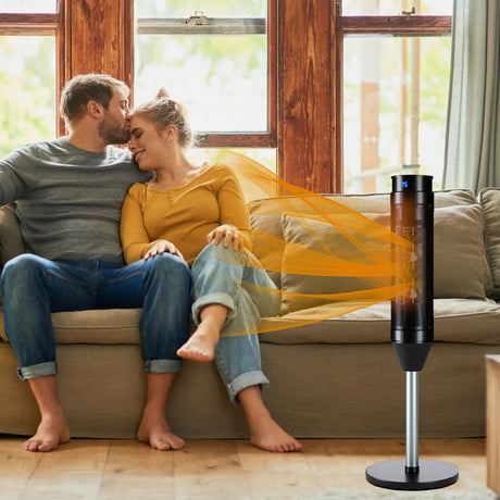 Calefactor de pedestal portátil de 1500 W con temporizador y control remoto