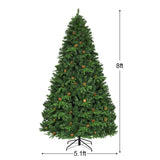 Árbol de Navidad Artificial de 2.29 m con Luces LED y Piñas