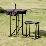 Banco de tiro plegable con mesa de altura ajustable