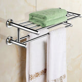 Toallero de pared de acero inoxidable de 24 pulgadas con 2 niveles de almacenamiento