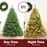 Pino artificial Carolina de PVC preiluminado de 6 pies con luces LED