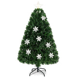 Árbol de Navidad Artificial Óptico LED con Copos de Nieve