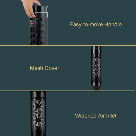 Calefactor de pedestal portátil de 1500 W con temporizador y control remoto