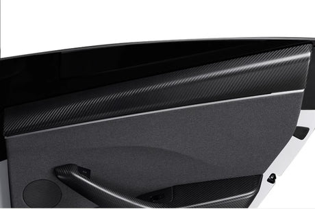 Real Dry Carbon Fiber Upper Door Trim Panel Overlay for Model 3 Highland / Model Y Juniper