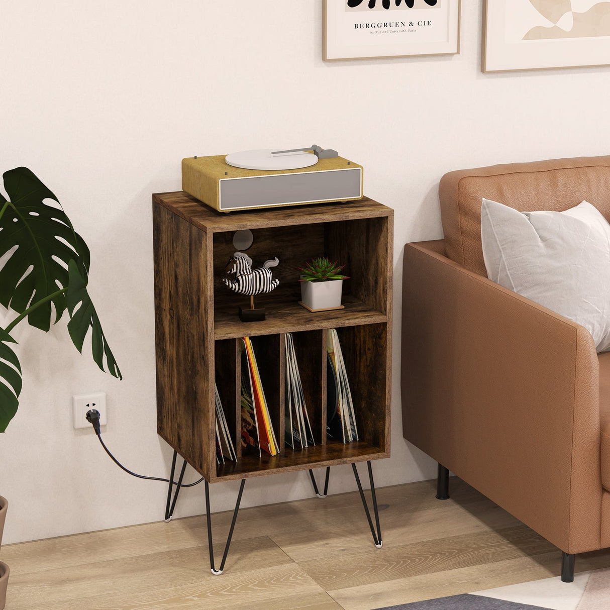 Mueble para tocadiscos con estación de carga