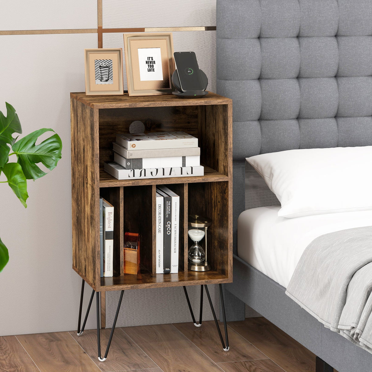 Mueble para tocadiscos con estación de carga