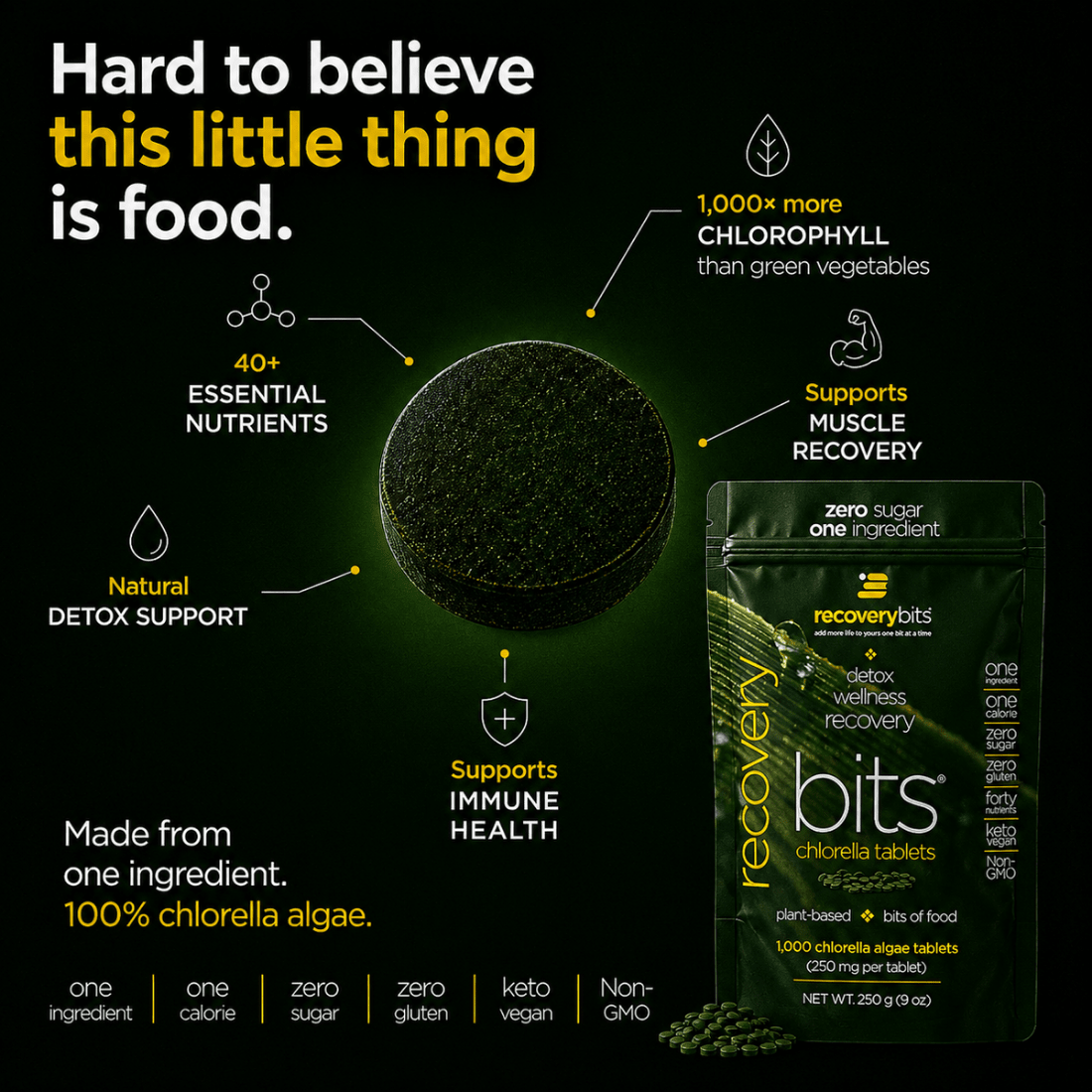 RECOVERYbits® Chlorella | Large Bag