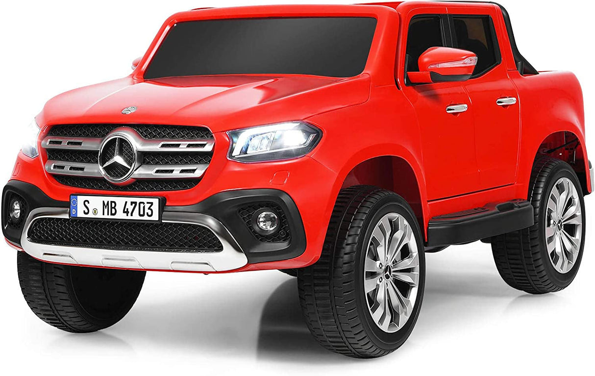 Coche Eléctrico de 12 V para Niños de 2 Plazas, con Licencia Mercedes Benz Clase X, con Mando a Distancia y Maletero - Rojo