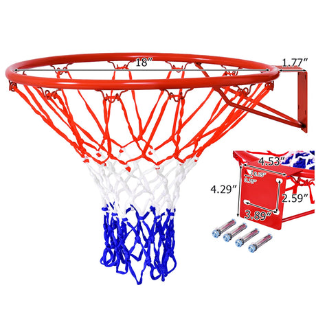 Aro de baloncesto de repuesto de 18 pulgadas con red para todo tipo de clima