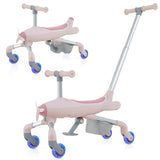 Coche empujador para niños 2 en 1 con ruedas luminosas LED