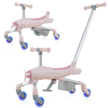 Coche empujador para niños 2 en 1 con ruedas luminosas LED