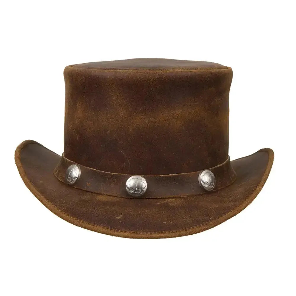 Deadwood Wild Buffalo - Sombrero de copa de cuero