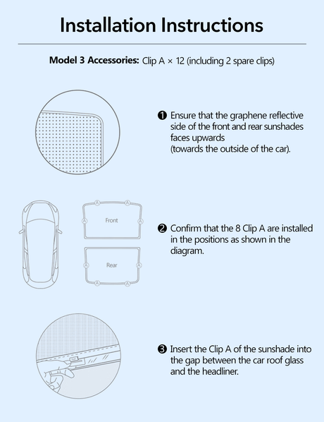 Glass Roof Sunshade for Tesla Model Y | TESERY