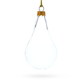 Set of 6 Clear Glass Waterdrop Finial Christmas Ornaments