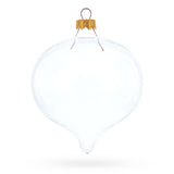 Set of 4 Pointed Onion-Shape Finial Clear Glass Christmas Ornaments