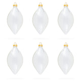 Set of 6 Pointed Teardrop Finial Clear Glass Christmas Ornaments