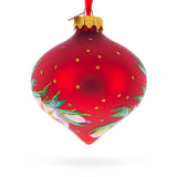 Narcissus Flowers Onion-Shape Finial Glass Christmas Ornament