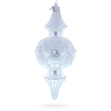 Snowy Pearl Double-Ended Finial Drop Glass Christmas Ornament