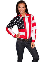 Scully Patriot - Camisa de manga larga para mujer