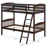 Literas dobles de madera maciza con escalera desmontable para niños