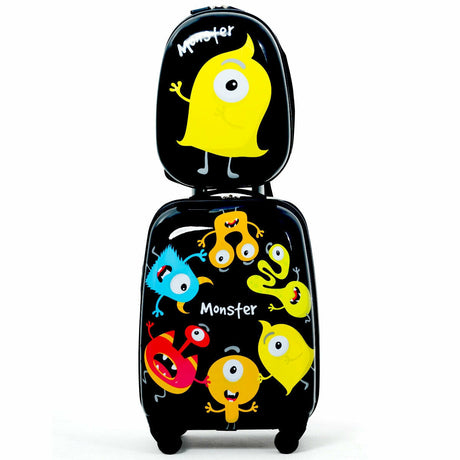 Juego de equipaje para niños de 2 piezas, mochila de 12 pulgadas y maleta con ruedas de 16 pulgadas