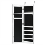 Gabinete de joyería espejado para pared y puerta con luz LED