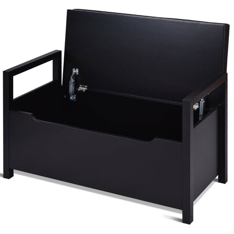 Banco de almacenamiento de zapatos de 34.5 x 15.5 x 19.5 pulgadas con asiento acolchado para la entrada
