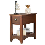 Mesa auxiliar lateral compacta contemporánea con cajón Mesita de noche