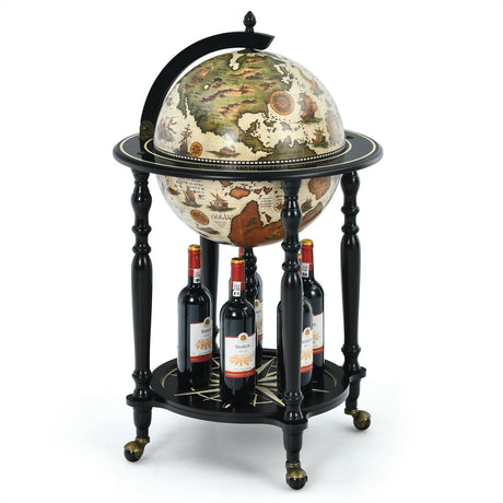 Vinoteca con ruedas y mapa náutico del siglo XVI