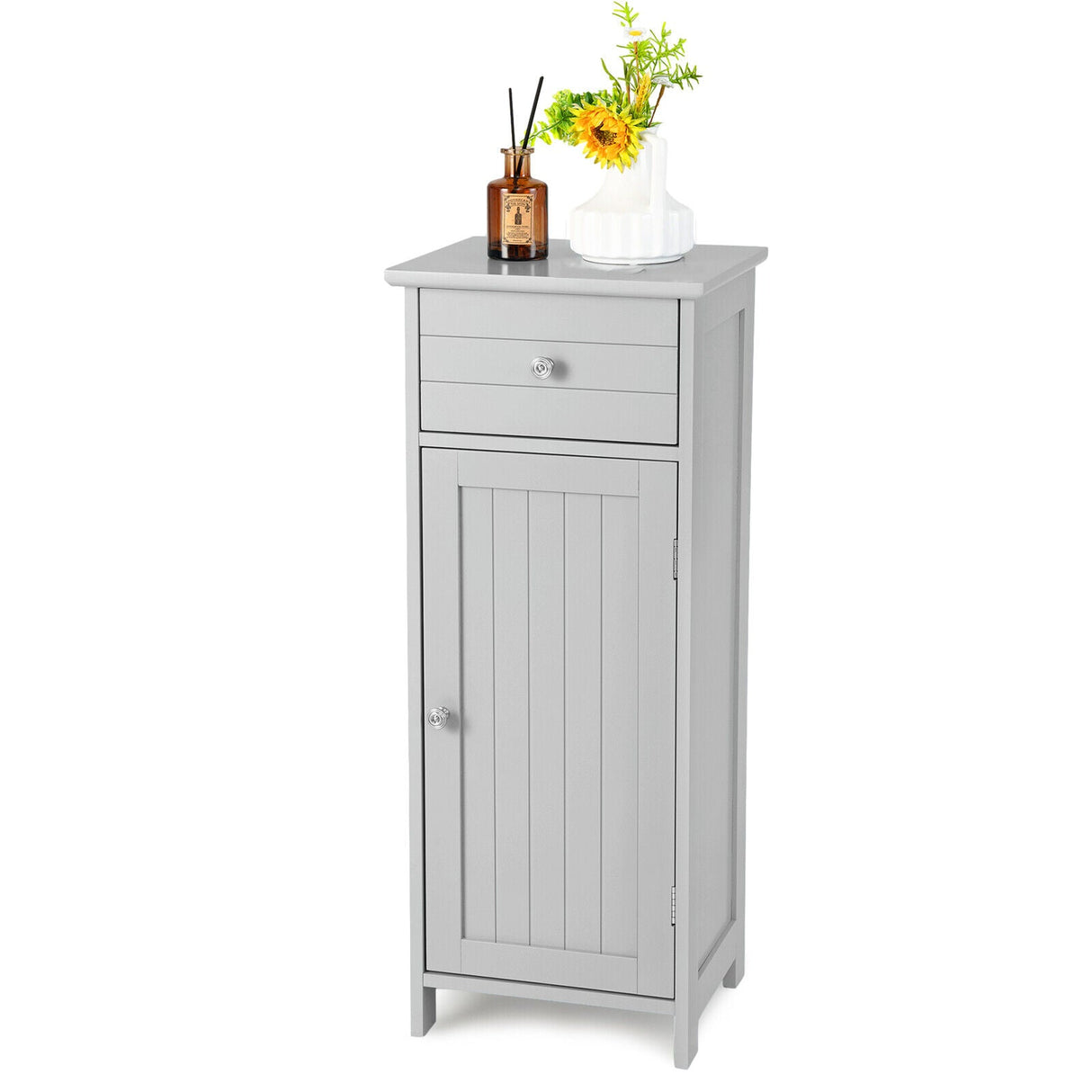 Mueble de almacenamiento de madera para baño con cajón y estante