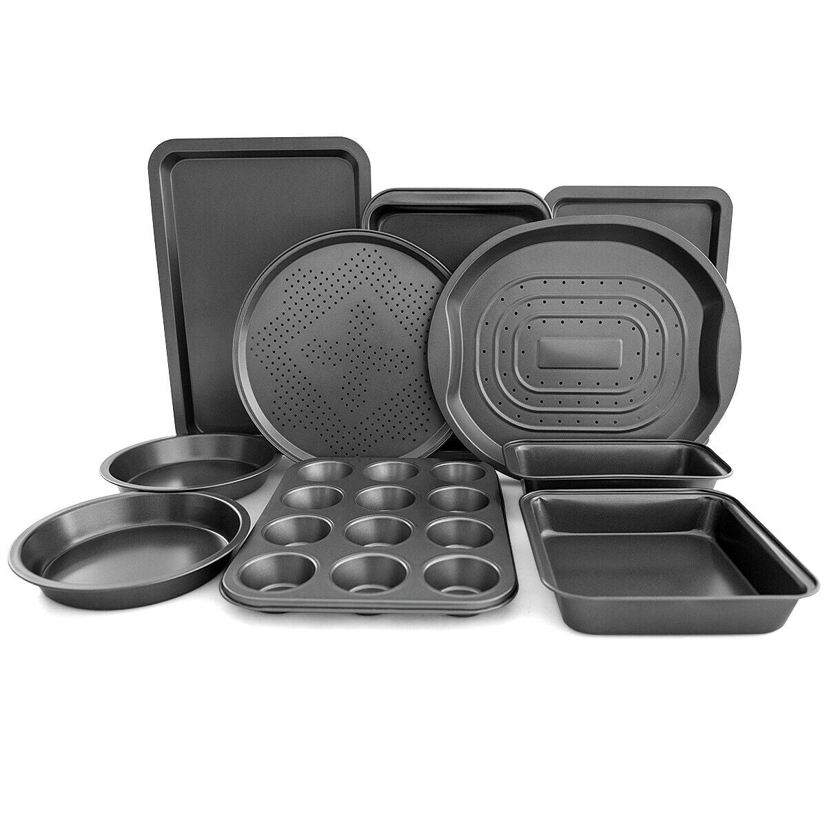 Juego de 10 piezas de utensilios antiadherentes para hornear y asar pasteles