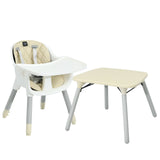 4-in-1 Baby Convertible Toddler Table Chair Set with PU Cushion
