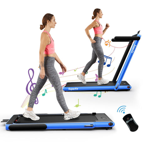 Cinta de correr plegable 2 en 1 de 2.25HP con control remoto por aplicación y altavoz