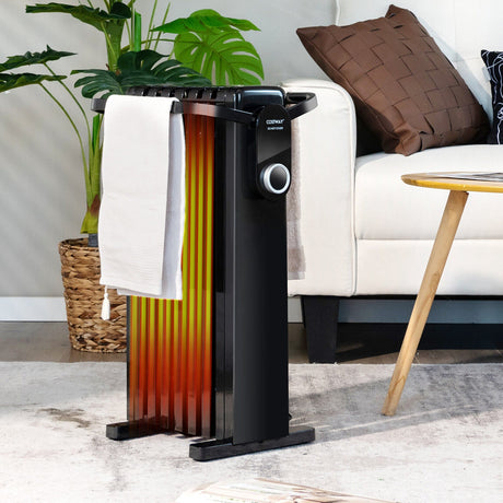 Calefactor eléctrico de 1500 W tipo radiador de aceite con rejilla plegable