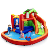 Castillo hinchable con tobogán y parque acuático sin soplador