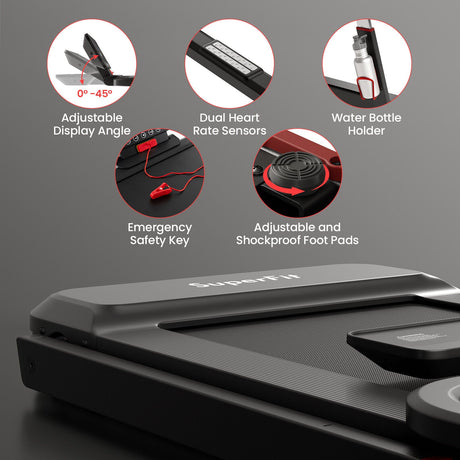 Cinta de Correr Plegable de 3HP con Altura Ajustable y Control por APP