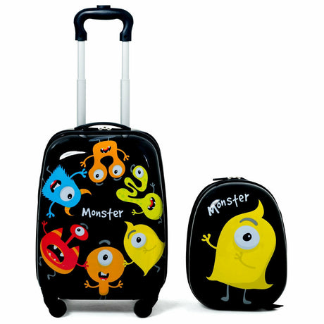 Juego de equipaje para niños de 2 piezas, mochila de 12 pulgadas y maleta con ruedas de 16 pulgadas