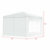 10 x 10 Feet Outdoor Side Walls Canopy Tent with 4 Removable Sidewalls