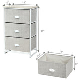 Nightstand Side Table Storage Tower Dresser Chest with 3 Drawers